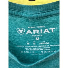 Ariat Womens Graphic T-Shirt Turquoise Teal Green Heather Western Logo Tee Sz M