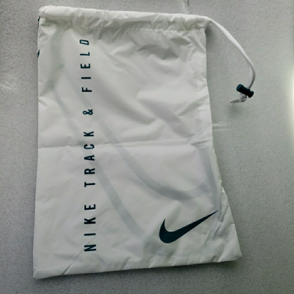Nike White Nylon Track & Field String Closure Storage Shoe Bag 16.5″x11.5″ NWOT