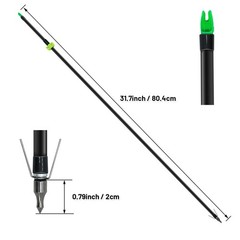 6/12Pcs Bow Fishing Arrows 8mm Fiberglass Arrow with Nock and Safety Slide Fi…
