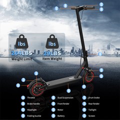 LADPED LP07 Electric Scooter for Adults & Teens, Folding 350W 8.5» EScooter APP