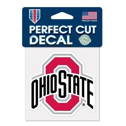 Ohio State University Buckeyes Perfect Cut 4″ x Decal 4″L x 4″W, red, black