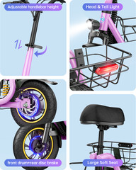 GYROOR C1Pro 550W Electric Scooter for Adults with Shock Absorption