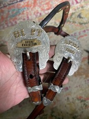Vintage WOODs Sterling Trophy used western headstall BLING FREE SHIPPING