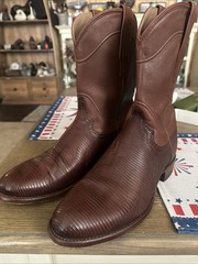 Tecovas The Nash Bourbon Lizard Dark Brown Men’s Western Boots Size 8.5 D