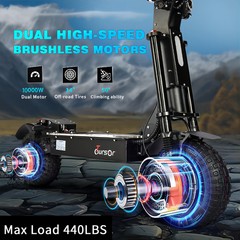 Foldable Dual Motor 14″ 10000W 50A Strong Power Electric Scooter Fast Speed Necg