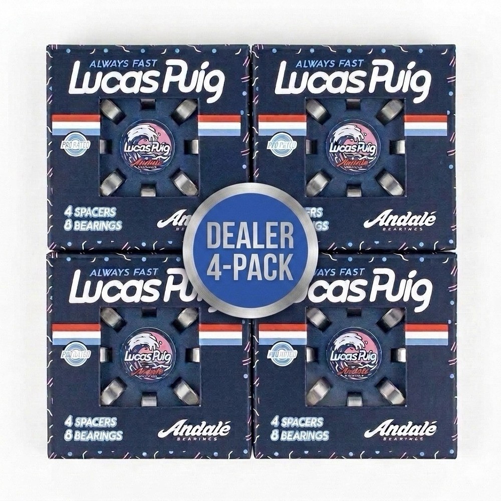 (Dealer 4-Pack Set of 32) Andale Lucas Puig Pro Rated Skateboard G5 Bearings