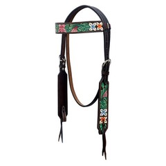 Western Headstall and Breast Collar Set HILASON Tooled Leather Horse Bridle Tack