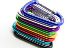 LOT 100 PCS 3″ ALUMINUM D SHAPE CARABINER HOOK KEYCHAIN CLIP SPRING SNAP BUCKLE