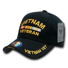 Mens Top Novelty-Baseball-caps, Vietnam Vet/Black