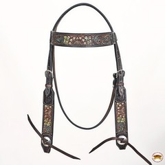 Western Headstall and Breast Collar Set HILASON Tooled Leather Horse Bridle Tack