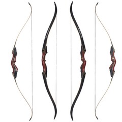 Archery Traditional Hunting 60″ Takedown Recurve Bow Set Wooden Longbow 30-50lbs