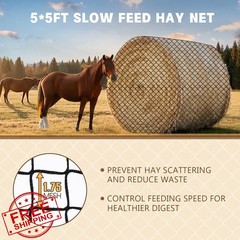GmTonty 6×6 Ft Hay Net Horse Slow Feed Knotless