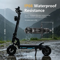 72V 26Ah Electric Scooter Adult 2000W Folding 11″ E-Scooter Off-road NFC 50 MPH