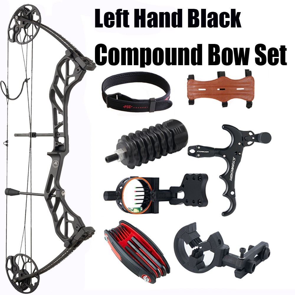 Left Hand Adjustable 19-70LBS Compound Bow IBO320FPS Hunting with Accessories