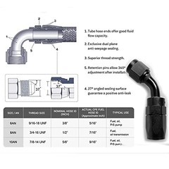 AN8 45 Degree Swivel Hose End Fitting Oil Adaptor 8AN-2PCS 45 Degree Fitting