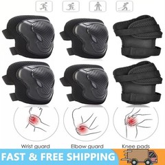 6PCS/SET Children Elbow Wrist and Knee Pads For Kids Safety Skate Bike Cycling