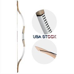 30-70 lbs Traditional Recurve Bow Longbow Wooden Mongolian Bow Archery Hunting