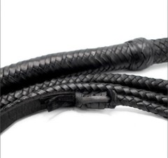 Genuine Kangaroo Black Leather Bullwhip 04 to 12 Feet Long 16 Plaits Heavy Duty