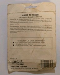 Vintage TERMINATOR 125 Broadhead 3 Blade The Game Tracker Qty 3 w/field points