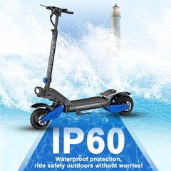 5000W Adults Electric Scooter 50MPH 55Mi Range, 10.5″ Off-Road + Steering Damper