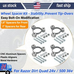 For Razor Dirt Quad Wheel Spacer Kit, 3″ Wider Front, 2″ Wider Rear, 24v or 36v