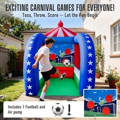 6.5×6.5×9FT Inflatable Football Target Game Built-in Blower for Indoor Outdoor