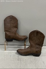 Justin JB1100 Brown Leather Western Cowboy Roper Boots Men’s Size 10.5 EE