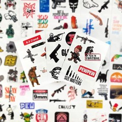 100 Pcs Tactical Firearm Stickers – Military Laptop Decals for Men & Women