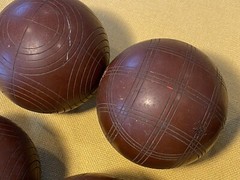 Vintage Sportscraft Bocce Ball Lawn Bowling Game 3 1/8” & About 1.1 Pounds