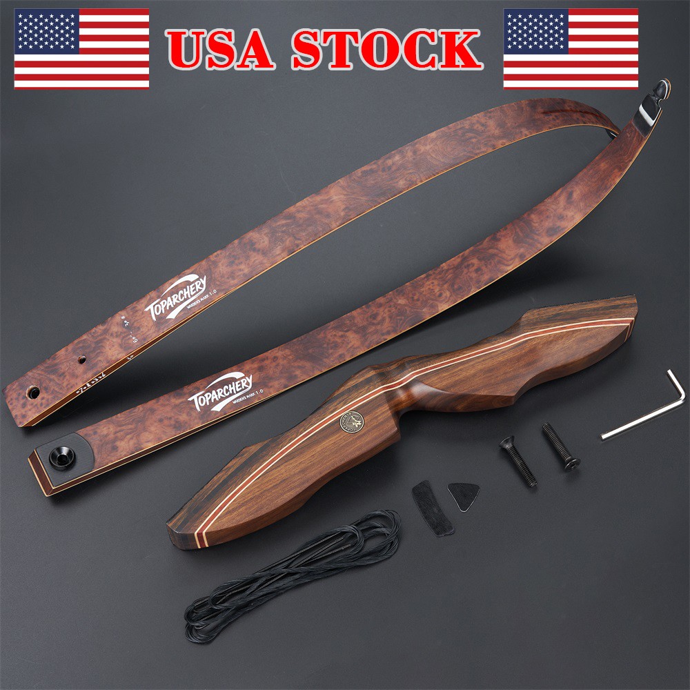 60″ Takedown Recurve Bow 25-60lbs Right Hand Bow Archery Hunting Shooting Target