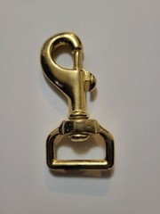 3″ solid brass swivel snap hook 1″ square hole bolt action, clasp clip 10 count