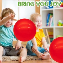 6Inch Inflatable Bouncy Balls 6Pack with Hand Air Pump, Red Color