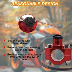 Bittwee CNC Universal Motorcycle Engine Stop Start Kill Switch Button, Motorbike