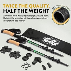 100% Carbon Fiber Trekking Poles by USA Brand – Ultra Strong Lightweight Coll…