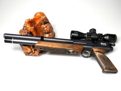 CUSTOM WALNUT PISTOL FOREARM & GRIPS FIT CROSMAN 1720T/1720 T, BENJAMIN MARAUDER