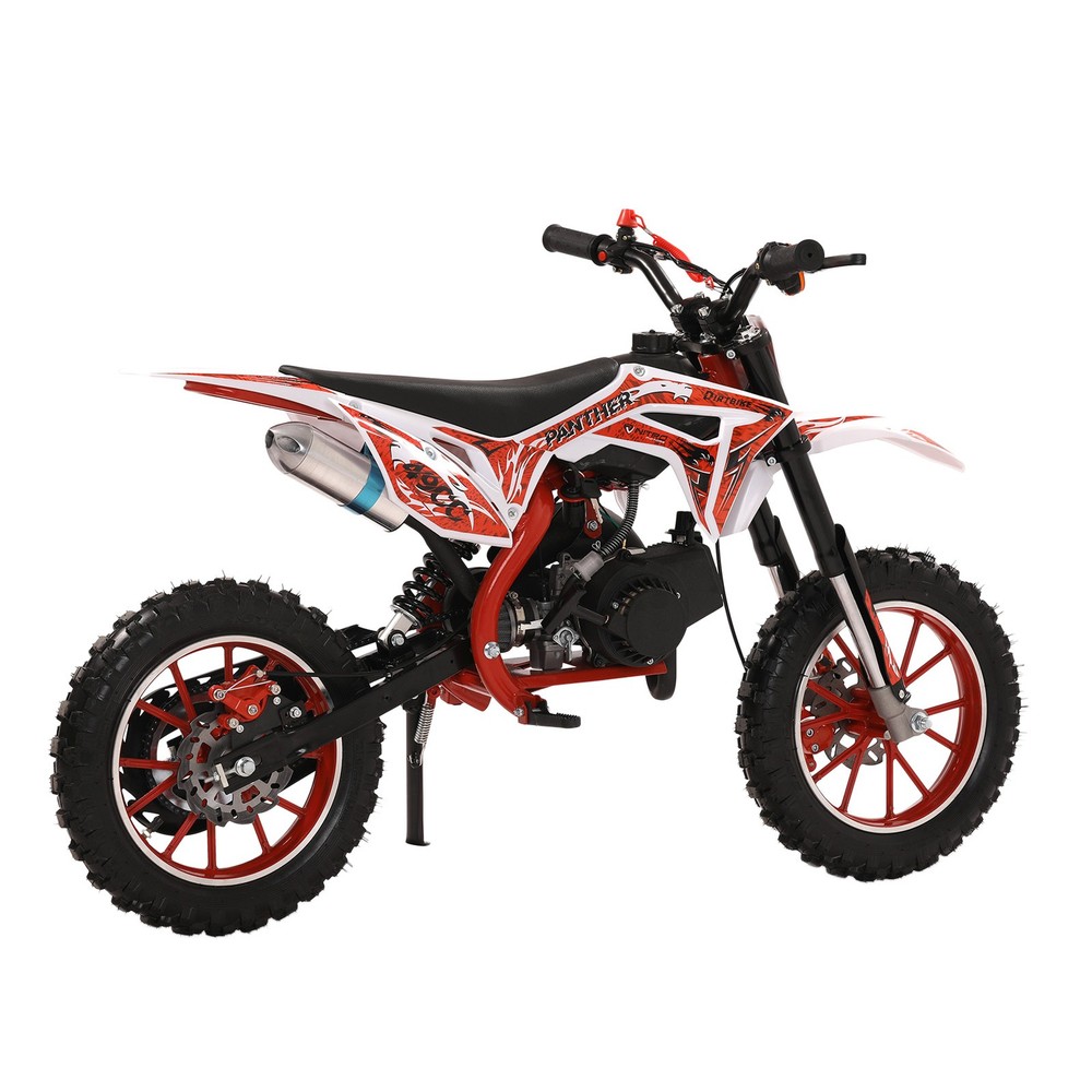 NEW 49cc 2-Stroke Kids Dirt Bike – Gas-Powered Off-Road Mini Motorcycle (Red)