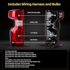 Rear Brake Tail Lights Compatible With 2019 2020 2021 2022 2023 2024 Chevy