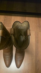Vintage Dan Post Men’s 9D Brown Leather Western Cowboy Boots Pointed Toe Pull-On