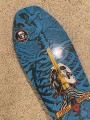 Powell Peralta 80s Reissue Skull & Sword Skateboard Deck Blue Bones Brigade