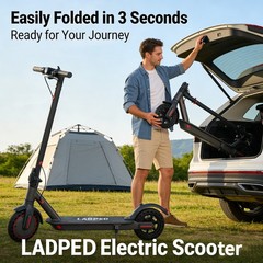 Ladped 8.5″ Foldable Electric Scooter 20KM Adult Folding E-Scooter 15mph
