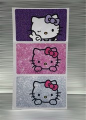 3 PACK HELLO KITTY PINK PURPLE SILVER Credit Debit Card Skin Cover Set Lot