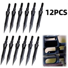 12Pcs Archery Arrows Broadheads 125 Grain Hunting Compound Bow Screw-in Tips
