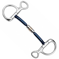 Blue Sweet Iron Copper Roller Baucher Bit Hanging Cheek Equestrian Horse Bit