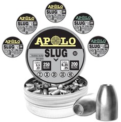 Apolo Slug Air Gun Pellets, Heavyweight Hollowpoint Slug Rifle Pellets .22 | .25