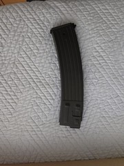 AEG Electric Airsoft Rifle w/ Wood Stock, Removable Magazine, Orange Tip