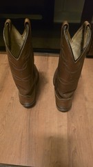 Vintage Dan Post Men’s 9D Brown Leather Western Cowboy Boots Pointed Toe Pull-On