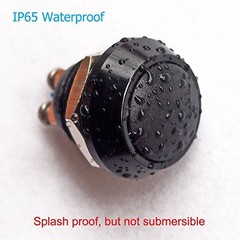 URTONE Momentary Push Button Switch, UR123, 1NO SPST DC/AC 36V 2A Black