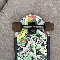 Vintage Sure-Grip International 80’s Skateboard Deck Kilroy Was Here Rasta Wheel
