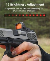 FullSized Red Dot, Motion Awake Optic for Pistols, 2MOA Dot, 12 Brightness Ad…