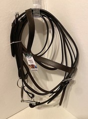 NWT TOUGH 1 Dark Oil Leather Western Browband Headstall w/Split Reins & Bit S-73